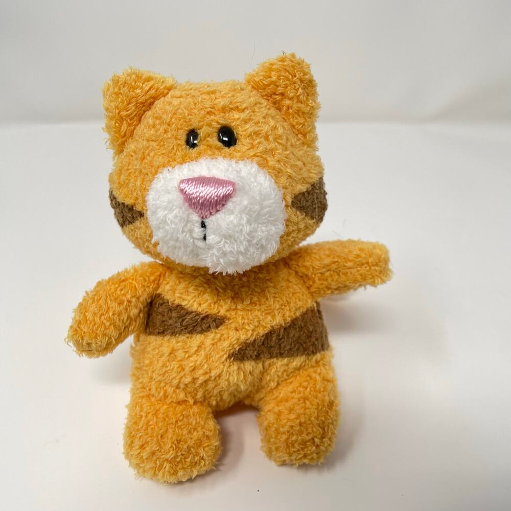 GUND Itty Bitty Pets Bits Orange & White Tabby Cat Small 4.5" Plush Pink Nose